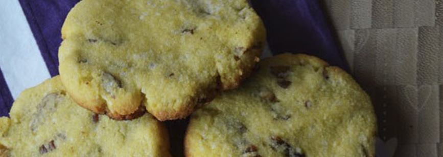 Galletas de nueces sin gluten con harina de coco.